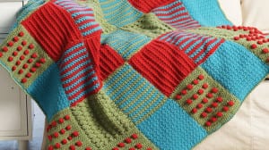 Crochet Textured Blocks Afghan