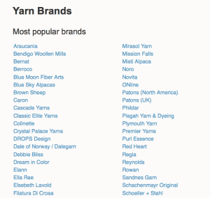 Yarn Sub Lists