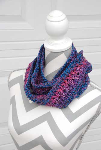 Extra Long Infinity Cowl crocheted by Jeanne Steinhilber