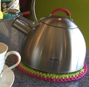 Cotton under Kettle with Boiling Water