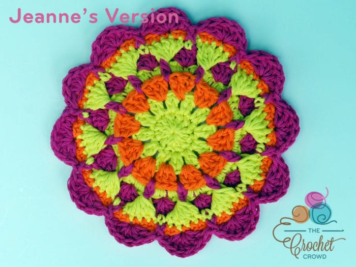 Crochet Raised Twist Mandala Crocheted by Jeanne Steinhilber