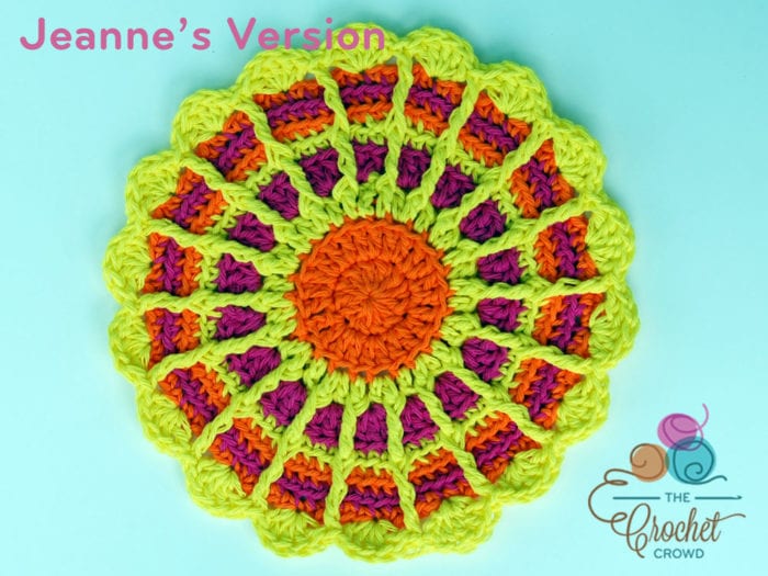 Crochet Wheels Mandala, Crocheted by Jeanne Steinhilber