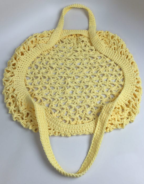 Crochet Market Bag Detail Handle View