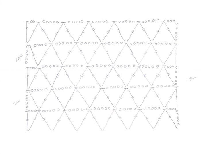 Crochet Diagram: Market Bag Lace Diagram Main Body