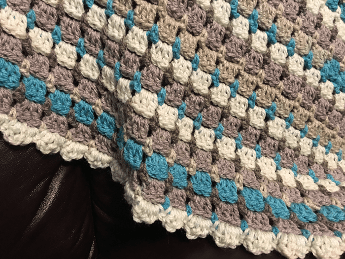 Crochet Modern Rectangle Granny Afghan by Jeanne Steinhilber