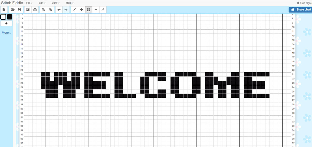 Tapestry Graphghans Welcome Graph from Stitch Fiddle