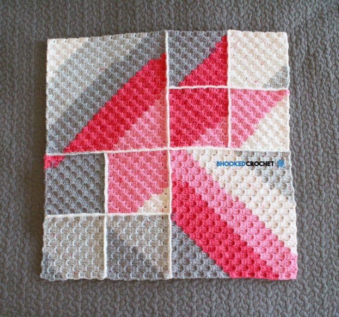 Crochet Geometric Baby Blanket Full View