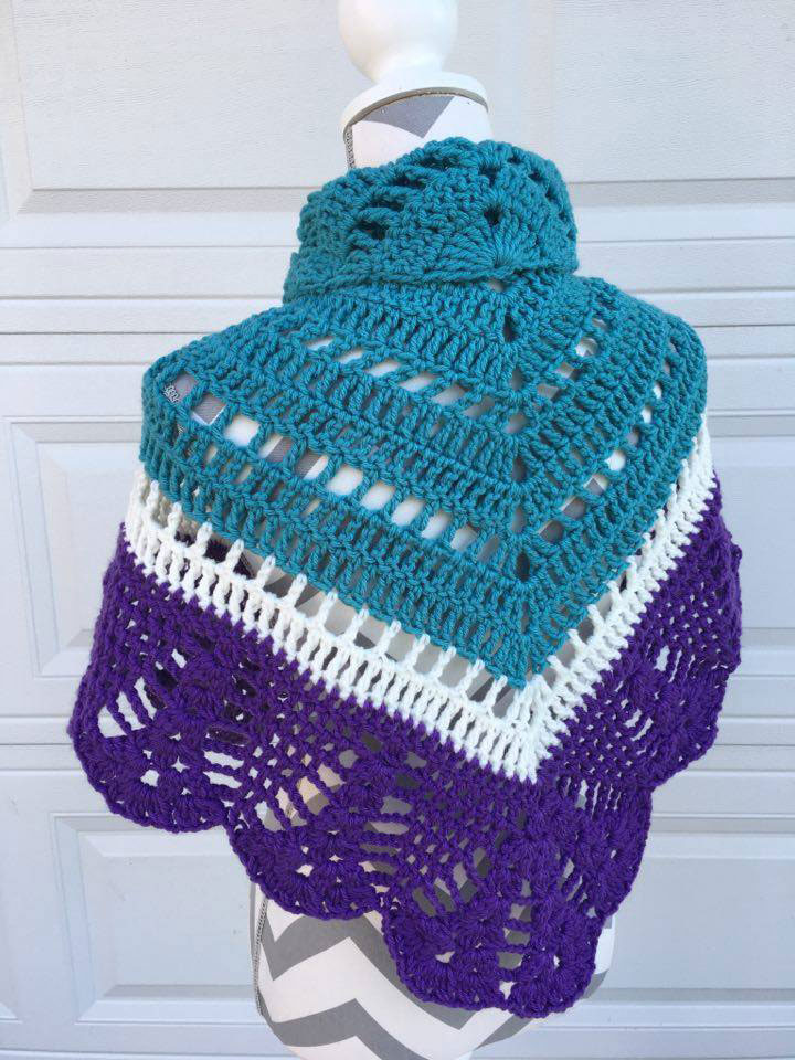 Crochet Comfort Shawl, Crocheted by Jeanne