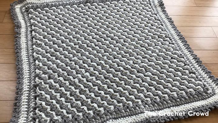 Mosaic Crochet Baby Blanket Zig Zag Design