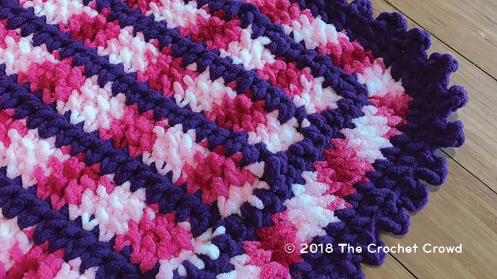 Crochet Candy Link Blanket Top View