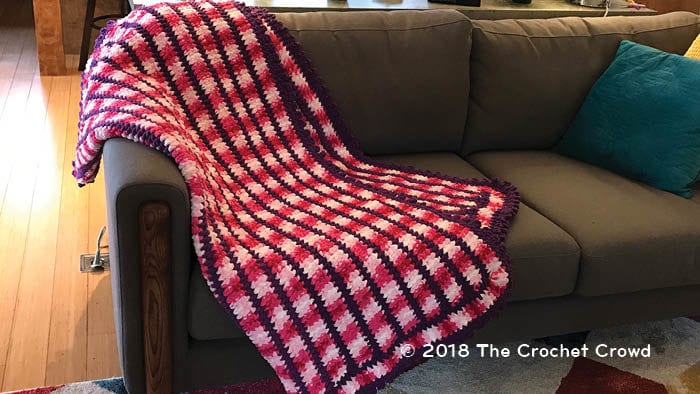 Crochet Candy Link Blanket Staged
