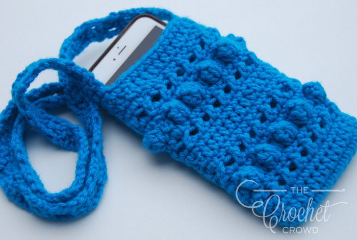 Crochet Hugs Kisses Cell Phone Sling Bag by Jeanne Steinhilber