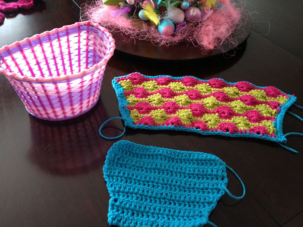 Crochet Components to cover Yarn Basket for Yarn Bike