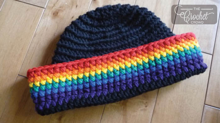 Crochet Rainbow Beanie