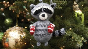 Crochet Raccoon Ornament