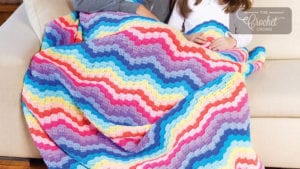 Crochet Rainbow Waves Afghan