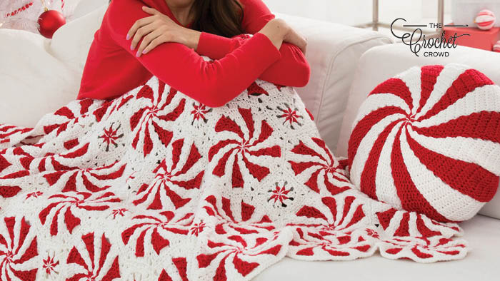 Crochet Peppermint Christmas Afghan Pattern + Tutorial
