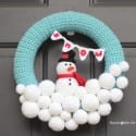 Snow Crochet Wreath