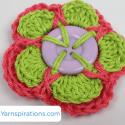 Crochet Double Layered Button Flower