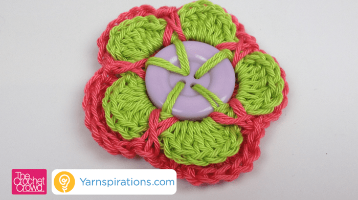 Crochet Button Flower Tuturial