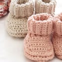 Crochet Roll Down Baby Booties Pattern