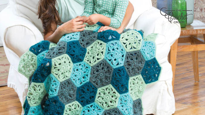 Crochet flower best sale blanket pattern