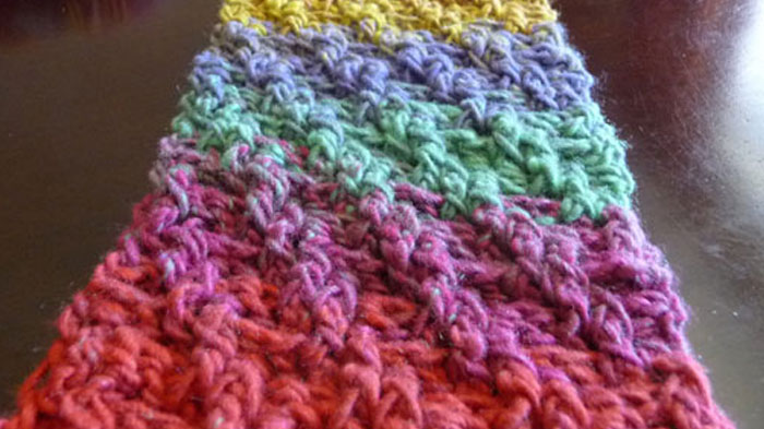 front post double crochet scarf