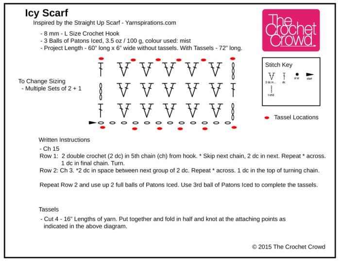 Crochet Icy Scarf Pattern + Tutorial