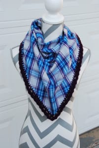 Flannel Scarf with Crochet Edging by Jeanne Steinhilber