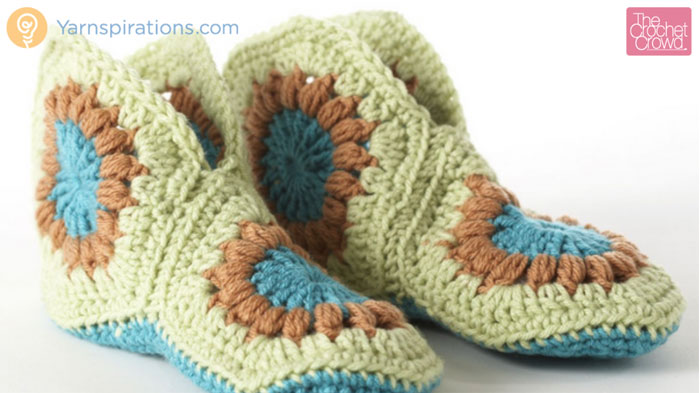 crochet square slippers