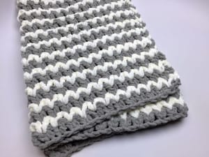 Grey and deals white baby blanket