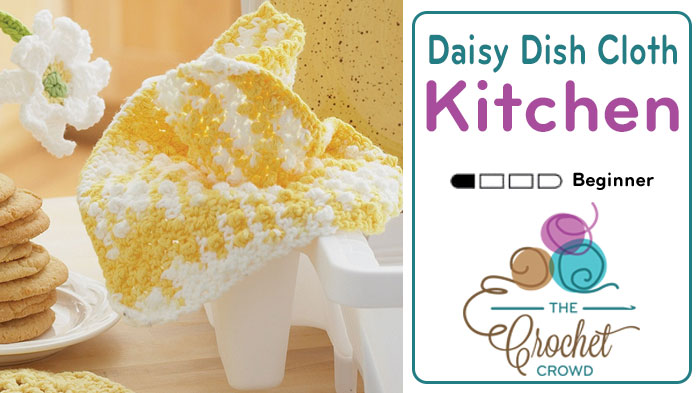 Crochet Daisy Dishcloth Pattern + Tutorial