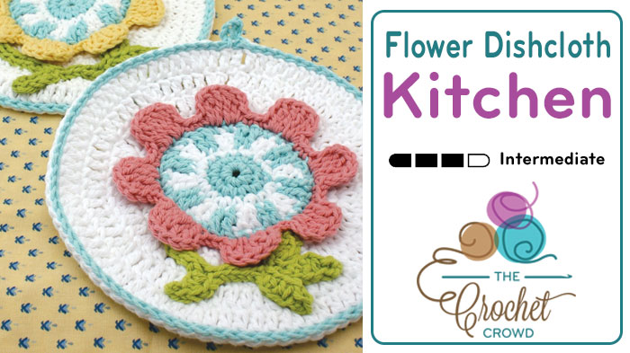 Crochet Spring Flower Dishcloth Pattern