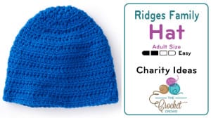 Crochet Ridges Family Hat Adult Pattern