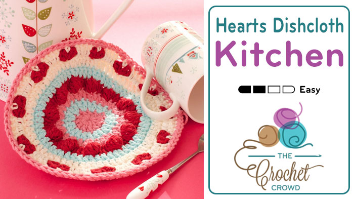 Crochet Valentines Heart Dishcloth