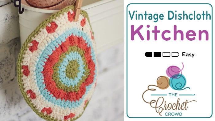 Vintage Blossom Crochet Dishcloth