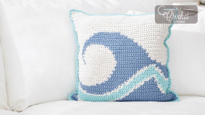 Crochet Catch A Wave Pillow Pattern + Tutorial