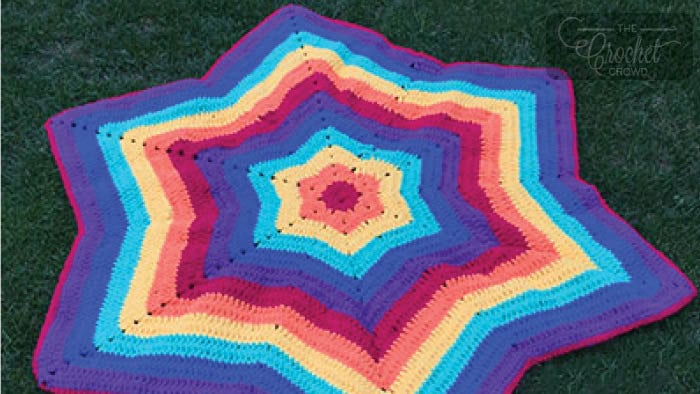 Crochet Rainbow Star Blanket Pattern