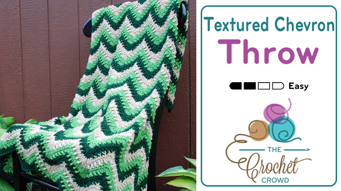 Crocheted Textured Chevron Throw Pattern