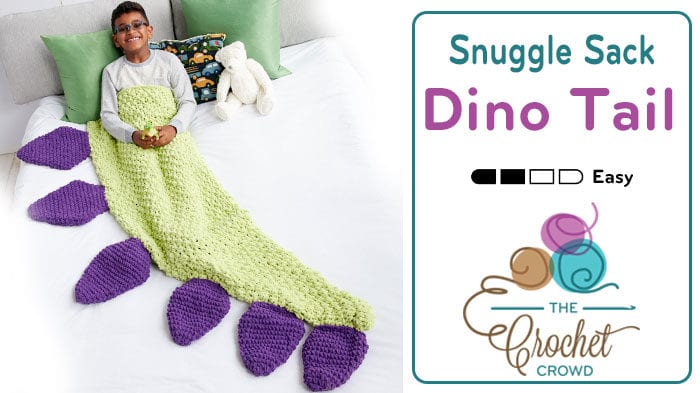 Crochet Dino Tail Snuggle Sack