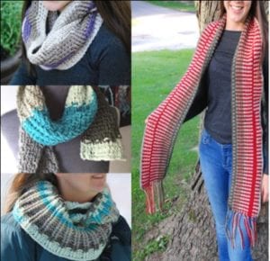 Free Caron Cakes Crochet Pattern - Desert Winds Triangle Scarf