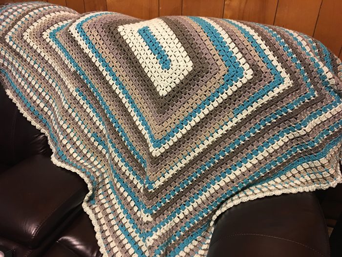Crochet Modern Rectangle Granny Afghan by Jeanne Steinhilber