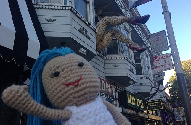 Lily, strolling down Haight and Ashbury!