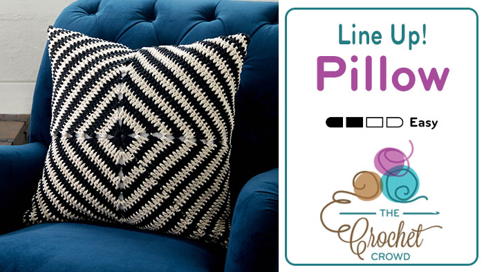 Line Up! Crochet Pillow by Yarnspirations