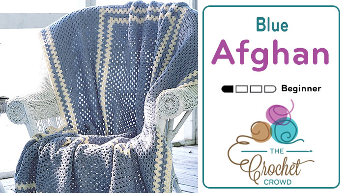 Crochet Blue Afghan Pattern + Tutorial | The Crochet Crowd