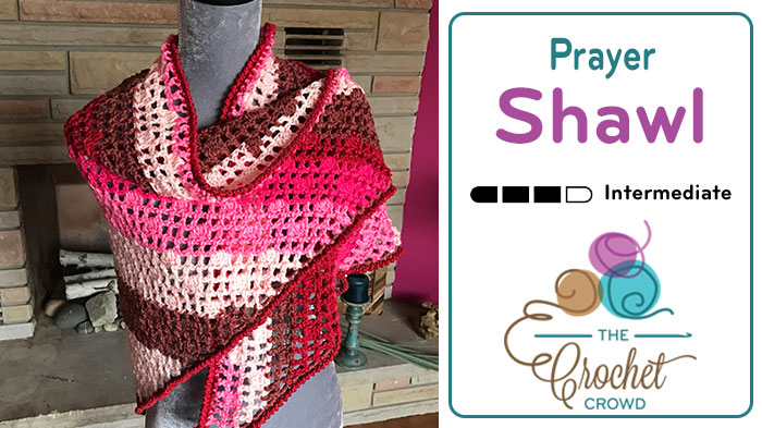 Crochet Prayer Shawl featuring Caron Cakes