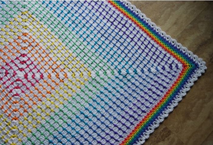 Crochet Rainbow Baby Blanket by Jeanne Steinhilber