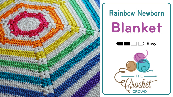 Hexagon Rainbow Newborn Blanket crocheted by Jeanne Steinhilber