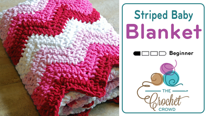 Crochet Striped Baby Blanket + Tutorial