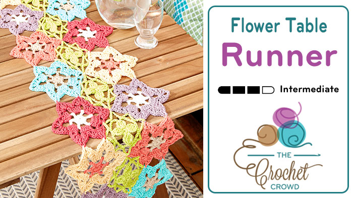 Crochet Flower Power Table Runner